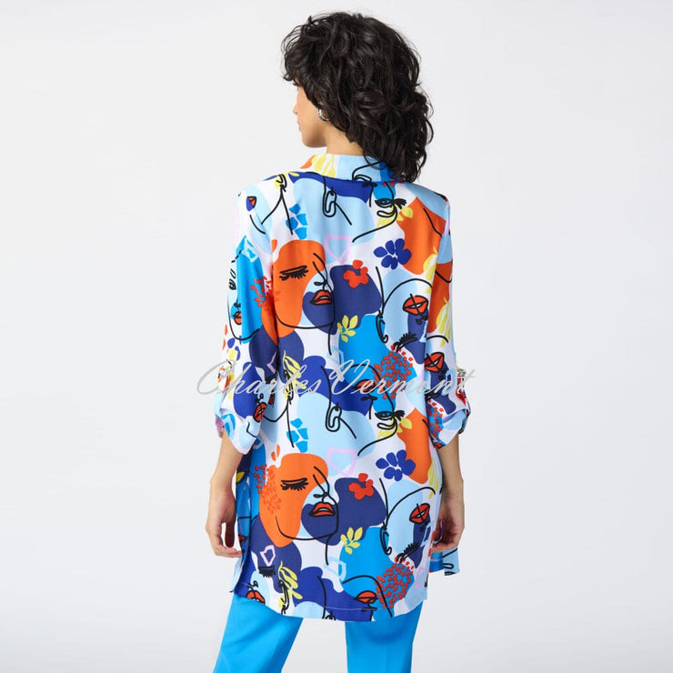 Joseph Ribkoff Face Print Longline Blazer Jacket - Style 241146