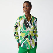 Joseph Ribkoff Tropical Print Blouse With Rhinestone Detail - Style 241153