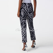 Joseph Ribkoff Geometric Print Trousers - Style 241271 (Midnight Blue / Vanilla)