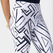 Joseph Ribkoff Geometric Print Trouser - Style 241271 (Vanilla / Midnight Blue)