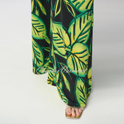 Joseph Ribkoff Tropical Leaf Print Wide-Leg Trouser - Style 241288