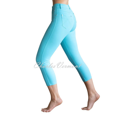 Marble Mid-Calf Cropped Leg Skinny Jean – Style 2412-151 (Aqua)