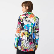 Joseph Ribkoff Abstract Print Longline Blazer Jacket - Style 241302