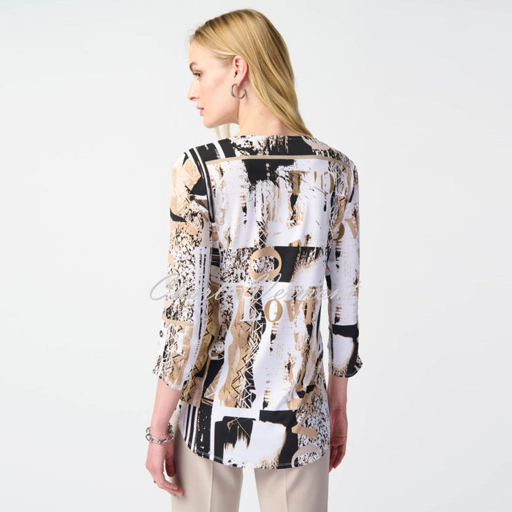 Joseph Ribkoff Abstract Print Zip Tunic Top - Style 241310