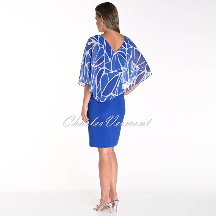 Frank Lyman Patterned Dress With Chiffon Overlay - Style 241502