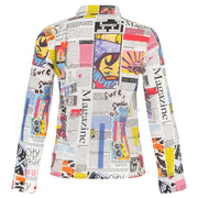 Dolcezza Newspaper Print Blouse - Style 24156
