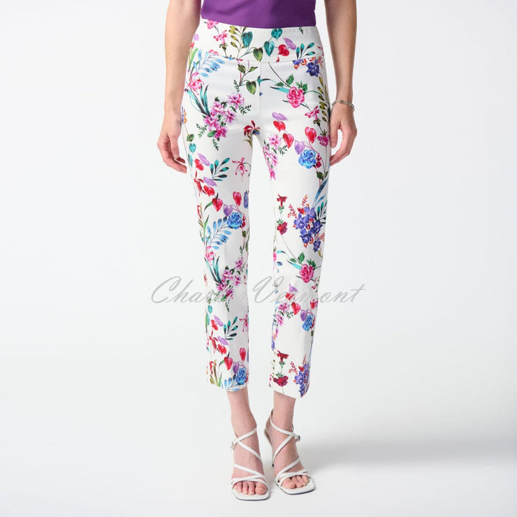 Joseph Ribkoff Floral Print Cropped Trouser - Style 242007