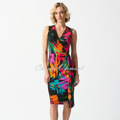 Joseph Ribkoff Tropical Print Wrap Dress - Style 242012
