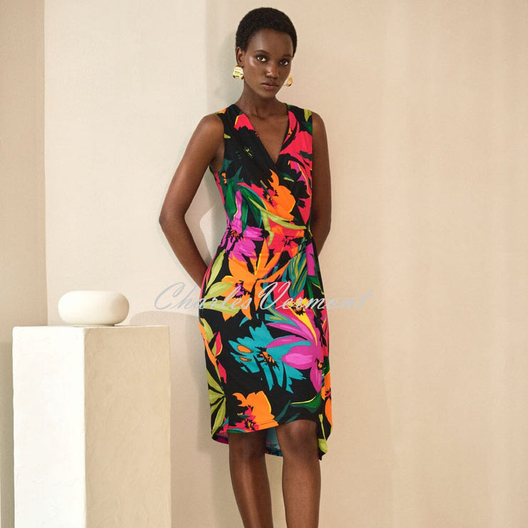 Joseph Ribkoff Tropical Print Wrap Dress - Style 242012