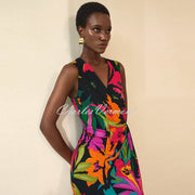 Joseph Ribkoff Tropical Print Wrap Dress - Style 242012