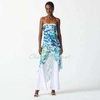 Joseph Ribkoff Tropical Print Mesh Jumpsuit - Style 242024