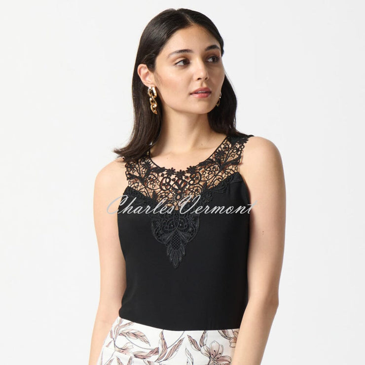 Joseph Ribkoff Sleeveless Top With Lace Neck Detail - Style 242088