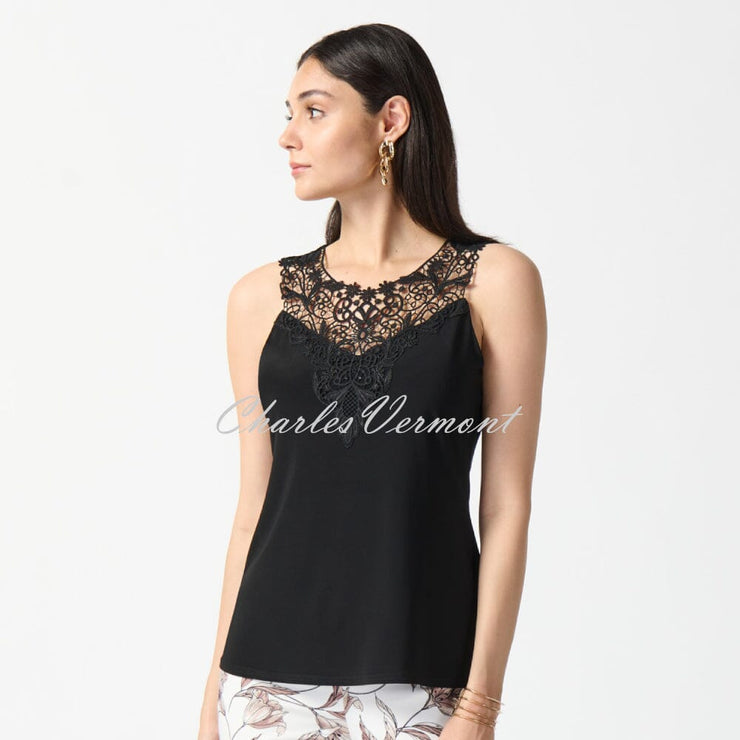 Joseph Ribkoff Sleeveless Top With Lace Neck Detail - Style 242088