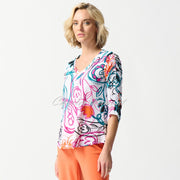 Joseph Ribkoff Floral Abstract Print Top - Style 242179