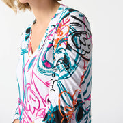 Joseph Ribkoff Floral Abstract Print Top - Style 242179