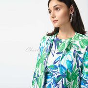 Joseph Ribkoff Leaf Print Two-Piece Dress And Cover-up Jacket - Style 242187