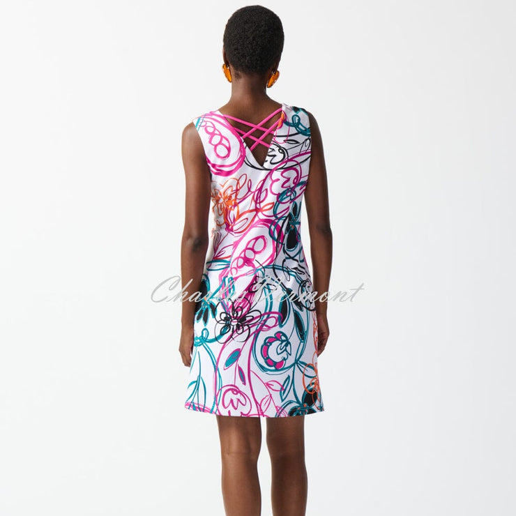Joseph Ribkoff Floral Abstract Print Dress With Crossover Detail - Style 242191
