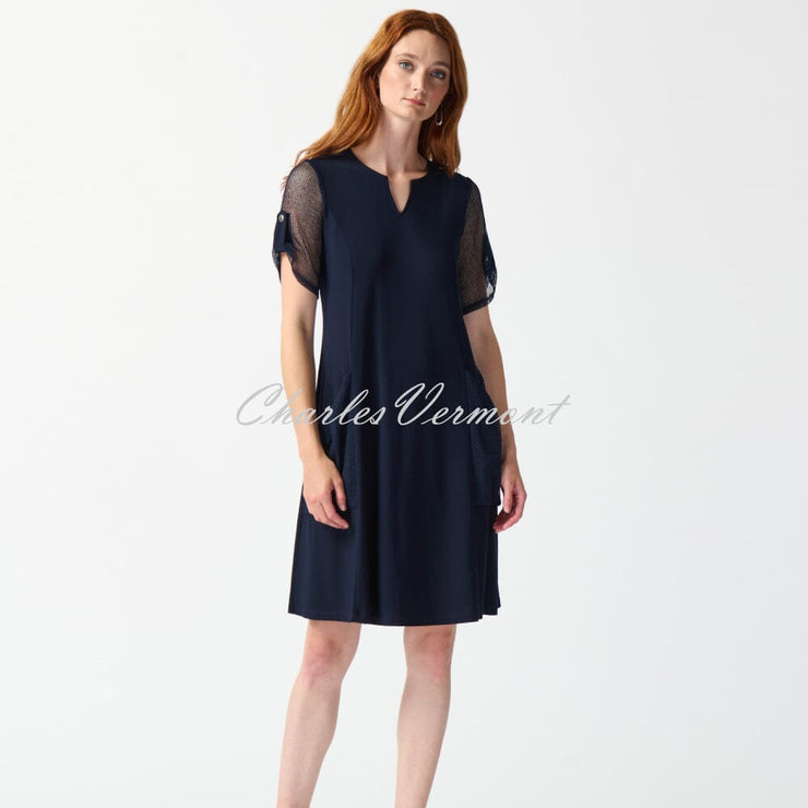 Joseph Ribkoff Dress With Mesh Detail - Style 242218