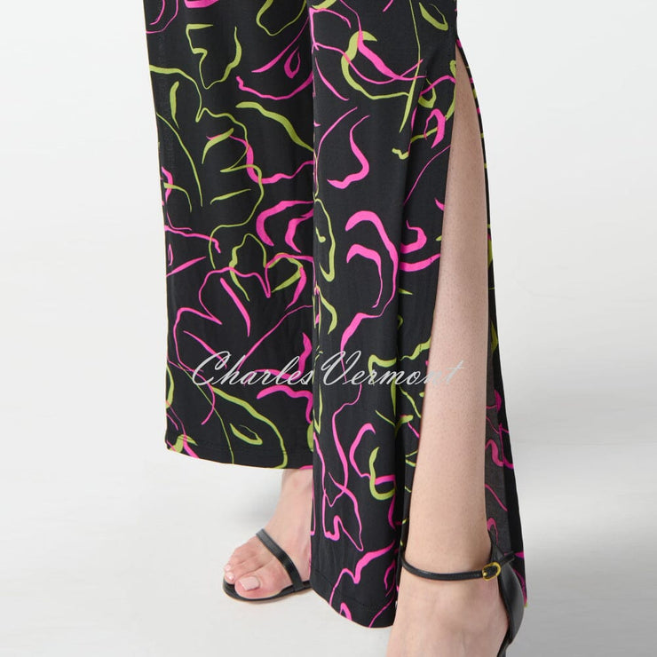 Joseph Ribkoff Leaf Print Wide-Leg Trouser - Style 242221