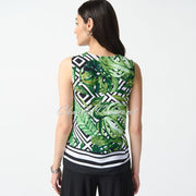 Joseph Ribkoff Palm Print Sleeveless Top - Style 242237