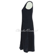 Dolcezza Sleeveless Linen Dress - Style 24258 (Dark Navy)