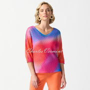 Joseph Ribkoff Crochet V-neck Sweater Top - Style 242904