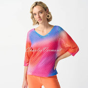 Joseph Ribkoff Crochet V-neck Sweater Top - Style 242904