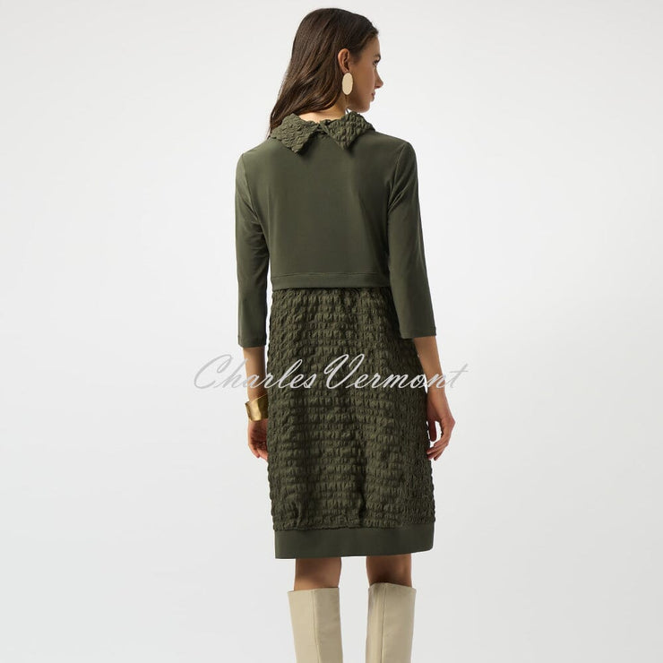 Joseph Ribkoff Bubble Jacquard Cocoon Dress - Style 243114 (Avocado)
