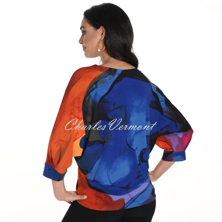 Frank Lyman Abstract Sunset Print V-neck Top - Style 243138