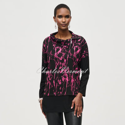 Joseph Ribkoff Jacquard Cowl Neck Tunic Top - Style 243247