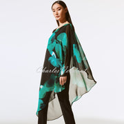 Joseph Ribkoff Floral Print Chiffon Layered Tunic Top - Style 243791