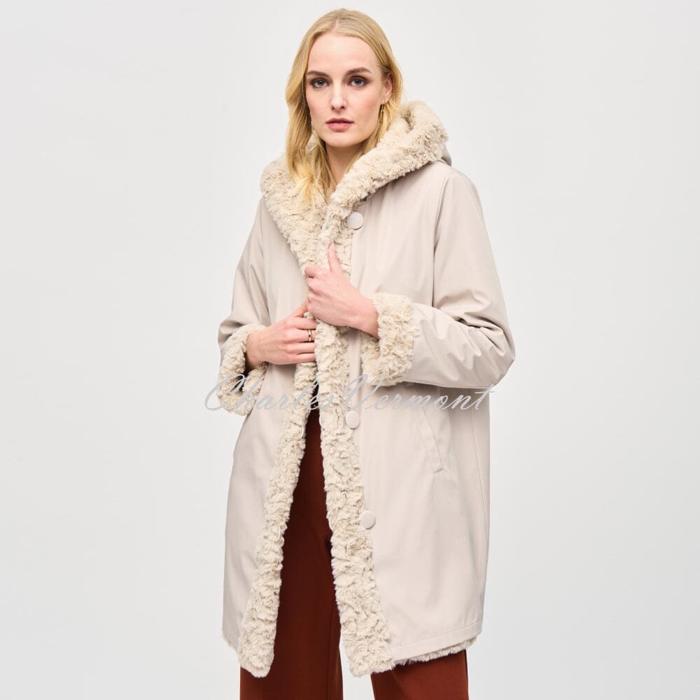 Joseph Ribkoff Reversible Faux Fur Coat - Style 243903 | Charles