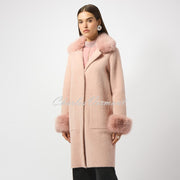 Joseph Ribkoff Faux Fur Coat - Style 243923 (Rose)