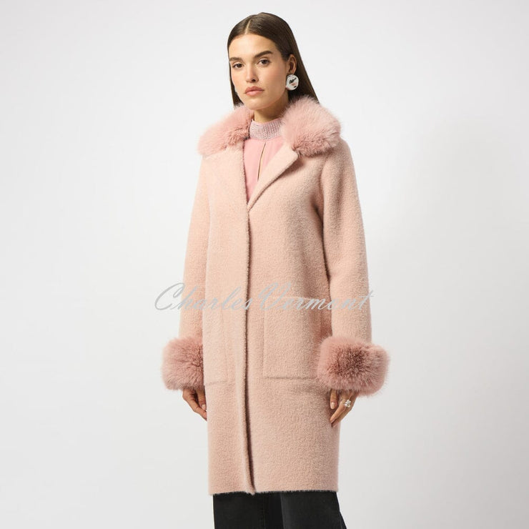 Joseph Ribkoff Faux Fur Coat - Style 243923 (Rose)