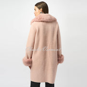 Joseph Ribkoff Faux Fur Coat - Style 243923 (Rose)
