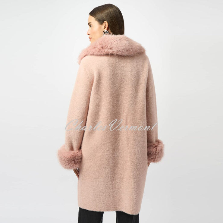 Joseph Ribkoff Faux Fur Coat - Style 243923 (Rose)