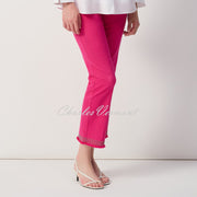 Joseph Ribkoff Cropped Jean With Diamante Frayed Hem - Style 243964 (Geranium)