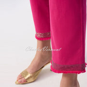 Joseph Ribkoff Cropped Jean With Diamante Frayed Hem - Style 243964 (Geranium)