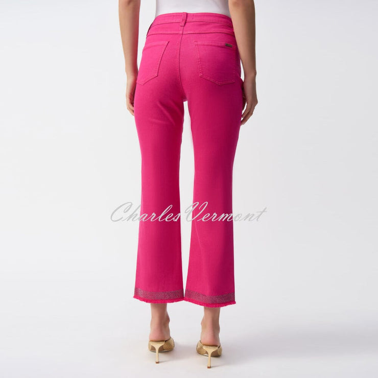 Joseph Ribkoff Cropped Jean With Diamante Frayed Hem - Style 243964 (Geranium)