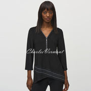 Joseph Ribkoff Top With Asymmetric Hem And Diamante Detail - Style 244026