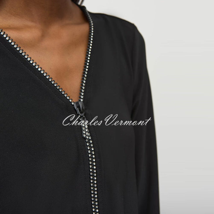 Joseph Ribkoff Top With Asymmetric Hem And Diamante Detail - Style 244026
