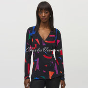 Joseph Ribkoff Abstract Print Wrap Top - Style 244079
