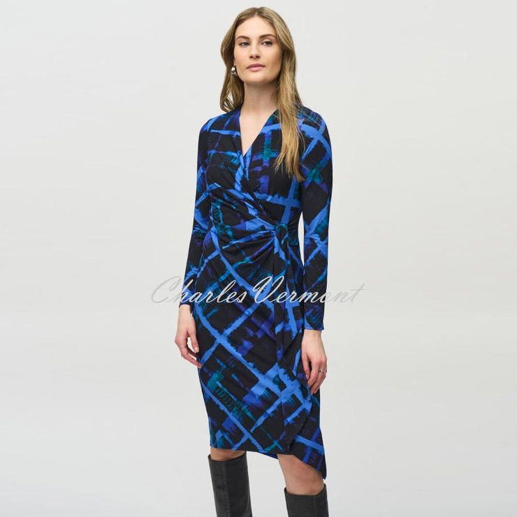 Joseph Ribkoff Abstract Print Wrap Dress - Style 244131