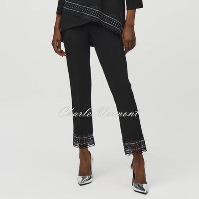 Joseph Ribkoff Trouser With Diamante Embellished Lace Hem - Style 244177