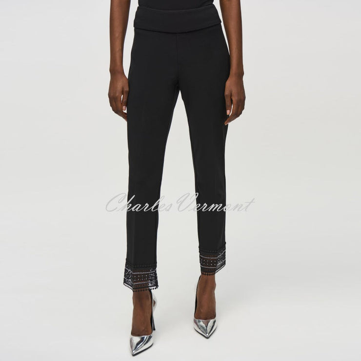Joseph Ribkoff Trouser With Diamante Embellished Lace Hem - Style 244177