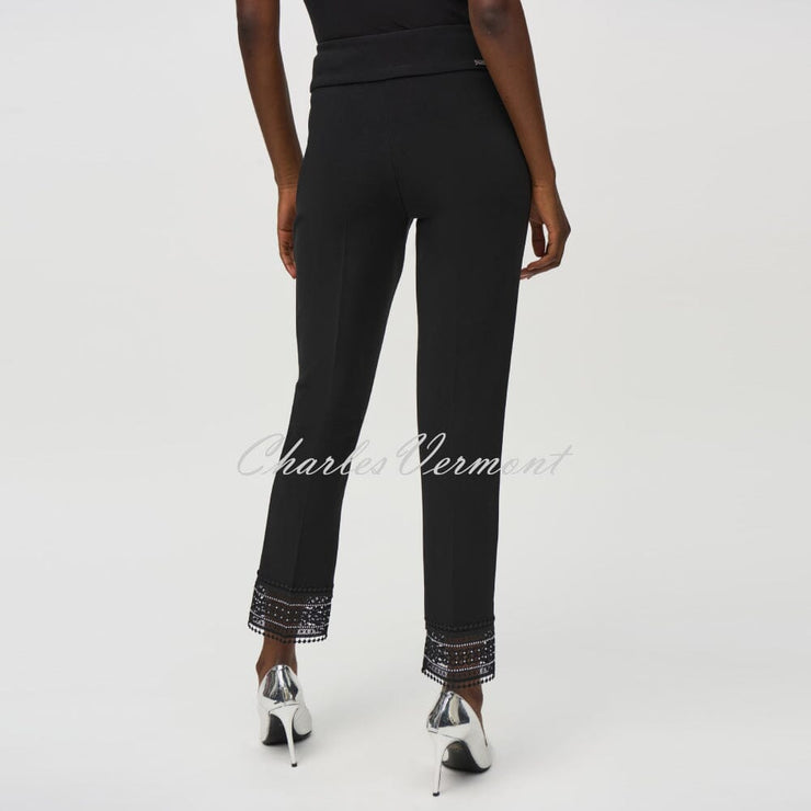 Joseph Ribkoff Trouser With Diamante Embellished Lace Hem - Style 244177