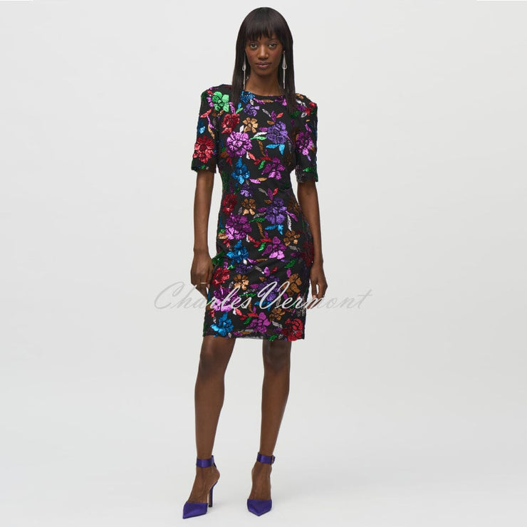 Joseph Ribkoff Floral Sequin Dress - Style 244180