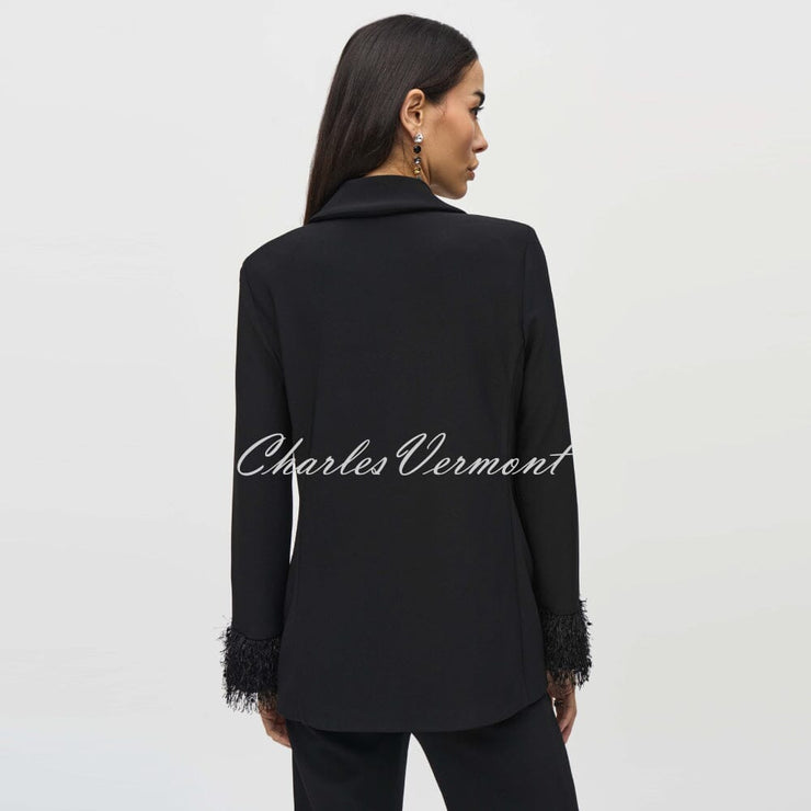Joseph Ribkoff Blazer Jacket With Fringe Cuffs - Style 244194