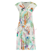 Dolcezza 'Happy With Spring' Print Dress With Surplice Neckline - Style 24603