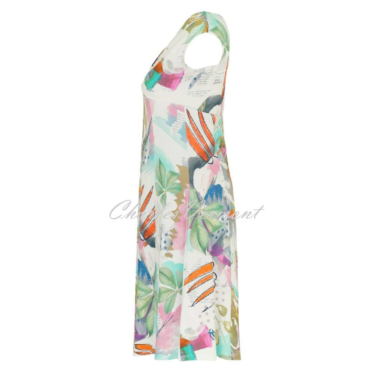 Dolcezza 'Happy With Spring' Print Dress With Surplice Neckline - Style 24603